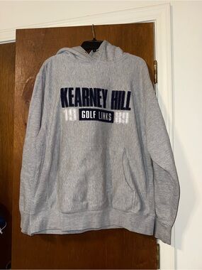 Kearney Hill Gray Pullover Hoodie with 'Golf Links' Chest Graphic